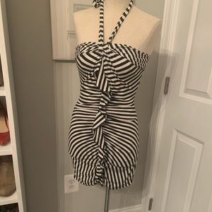 Bebe stripe jersey knit mini dress